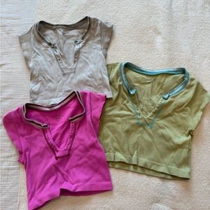 Urban Outfitters Crop Tops - Pink, Green, Gray